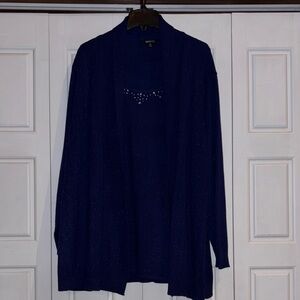 Briggs New York Navy Cardigan with Sparkle Details